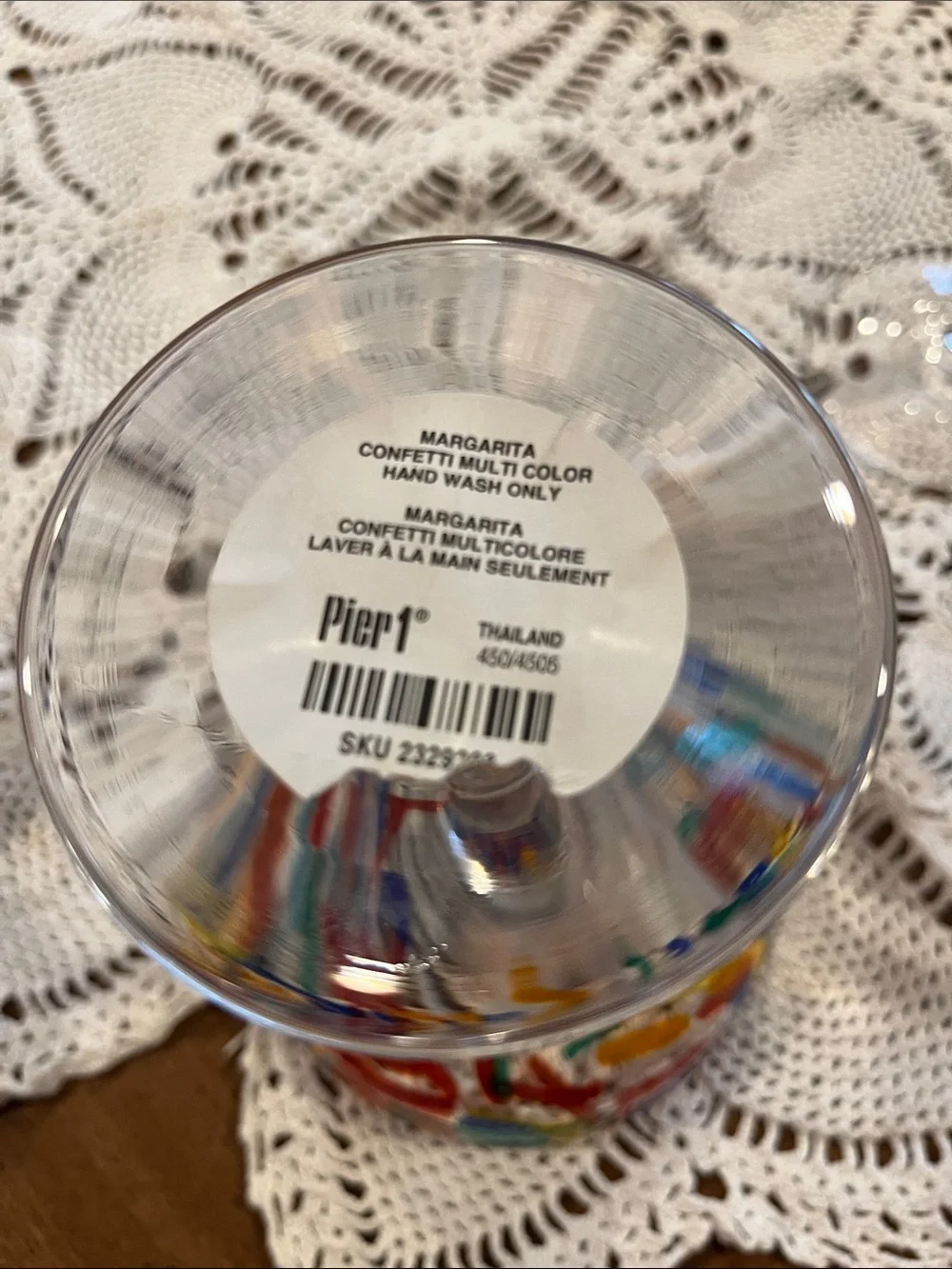 Pier 1 Multicolor Hand-Blown Glass Margarita Goblets